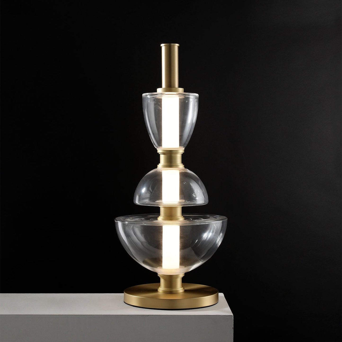 Symbol Table Lamp | Aluminium & Glass | Black & Gold