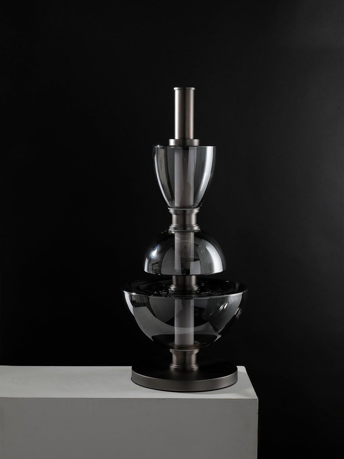 Symbol Table Lamp | Aluminium & Glass | Black & Gold