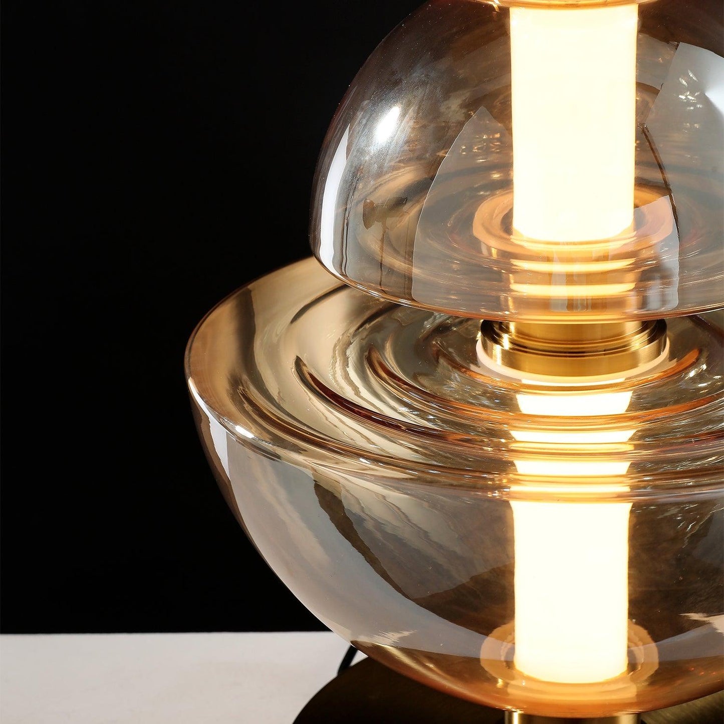 Symbol Table Lamp | Aluminium & Glass | Black & Gold