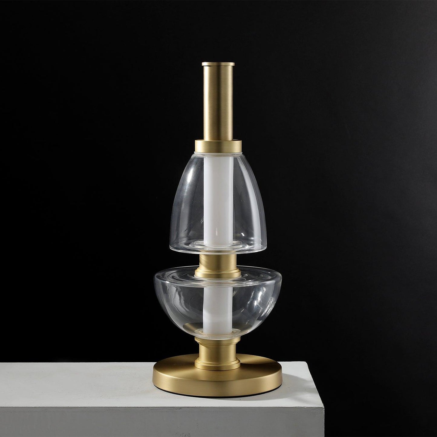 Symbol Table Lamp | Aluminium & Glass | Black & Gold