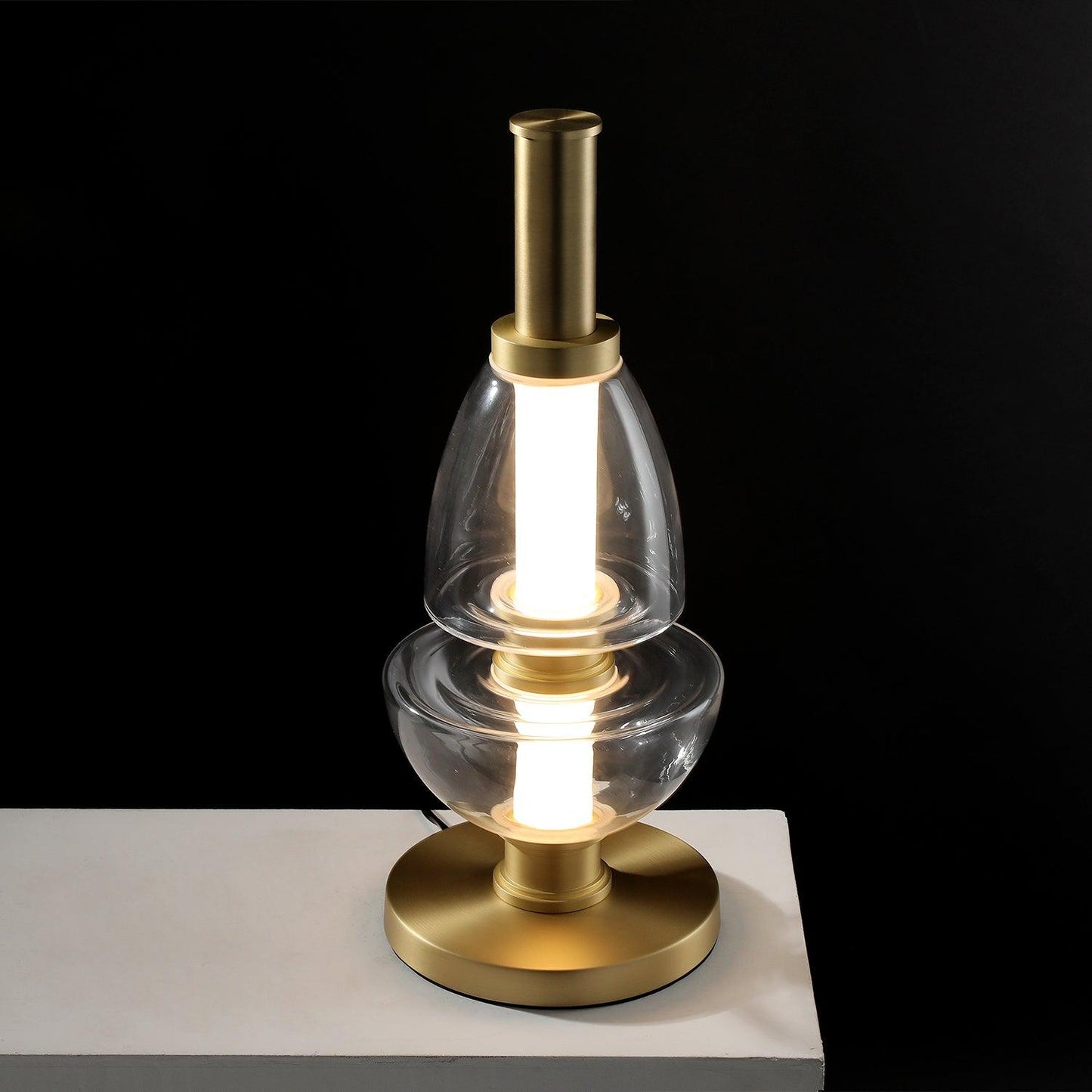 Symbol Table Lamp | Aluminium & Glass | Black & Gold