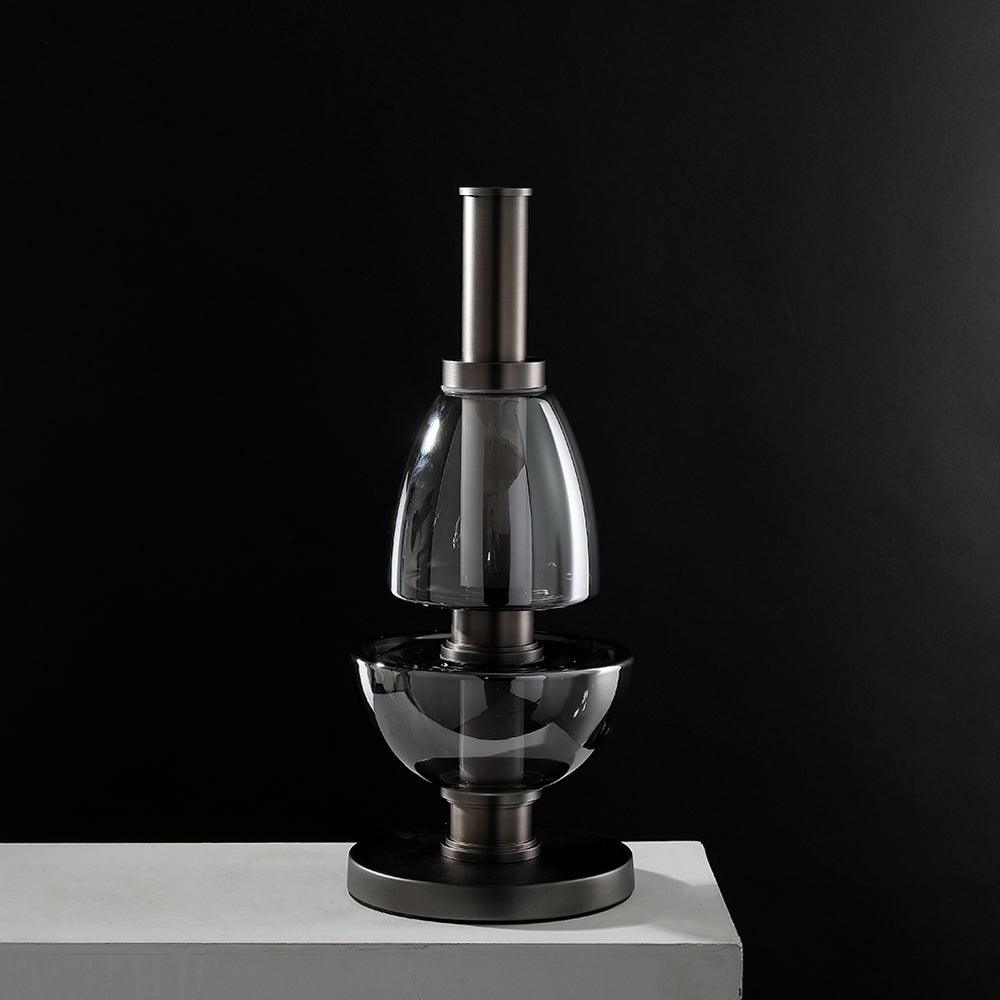 Symbol Table Lamp | Aluminium & Glass | Black & Gold