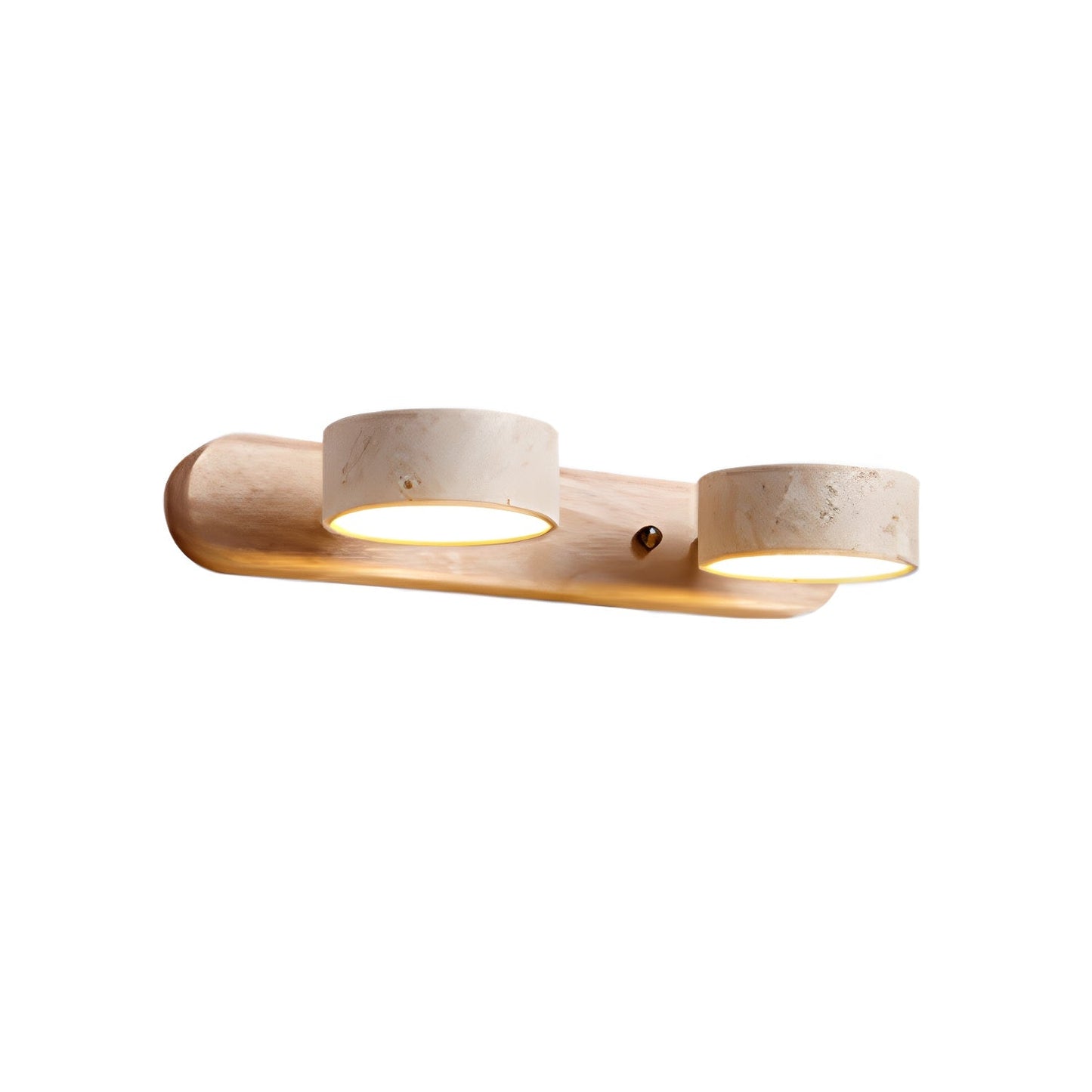 Travertine Wall Light | Yellow Travertine & Wood | 2-Lights