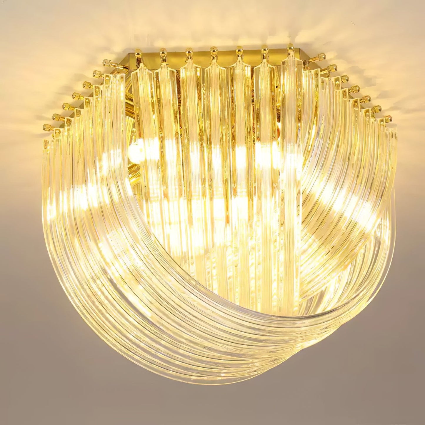 Trevi Murano Ceiling Lamp | Gold Finish & Sculptural Glass | 50cm, 65cm, 80cm Sizes