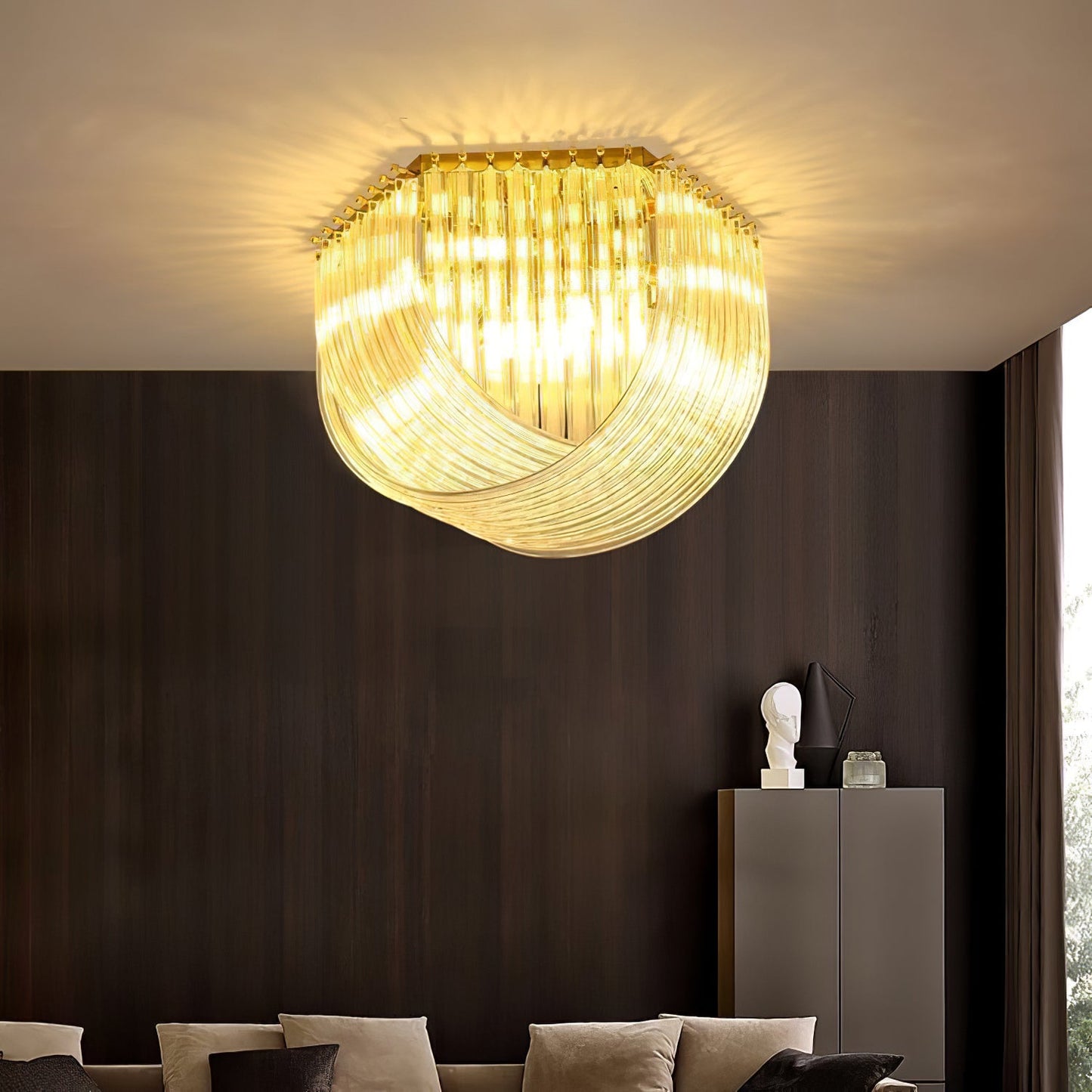 Trevi Murano Ceiling Lamp | Gold Finish & Sculptural Glass | 50cm, 65cm, 80cm Sizes