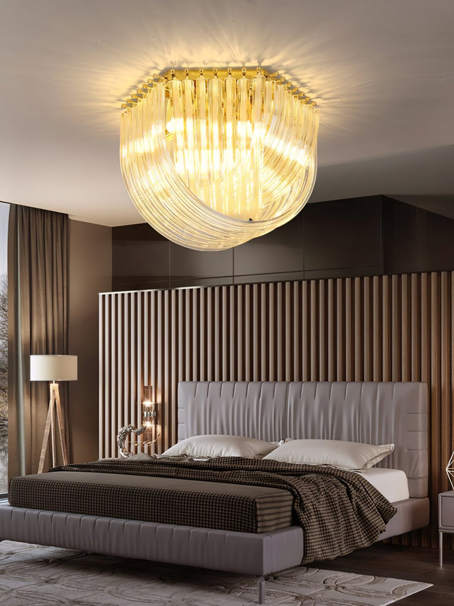 Trevi Murano Ceiling Lamp | Gold Finish & Sculptural Glass | 50cm, 65cm, 80cm Sizes