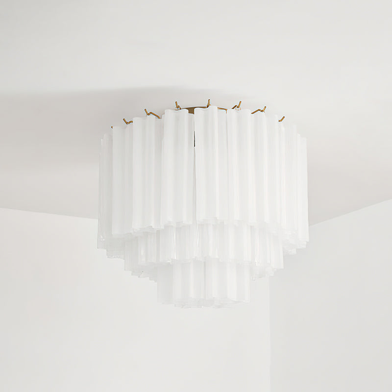 Tronchi Glass Tube Ceiling Lamp | Premium Metal & Glass | Gold & White/Blue