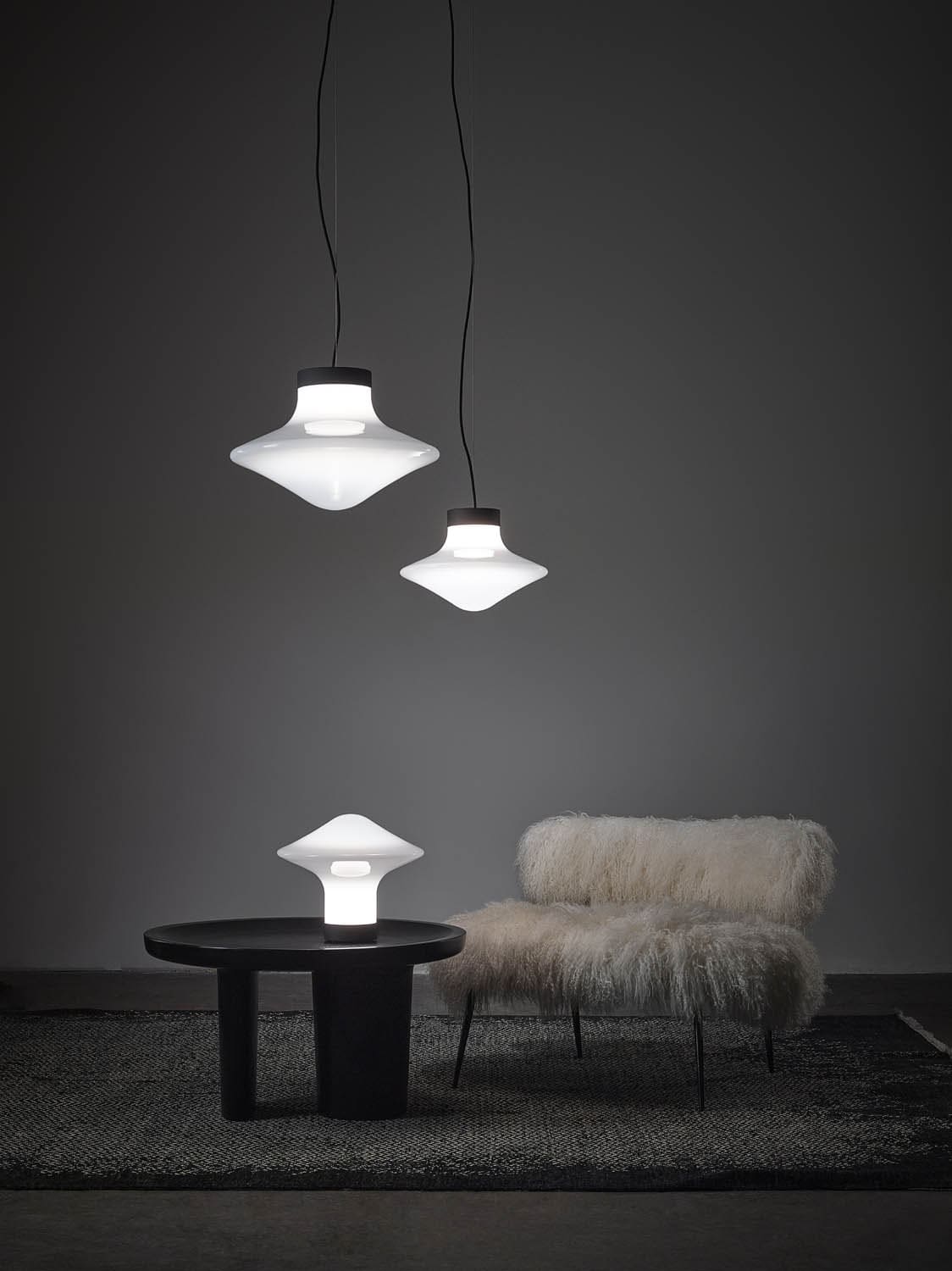 Spider Table Lamp | Metal & Glass | Black, Grey, or White Shade