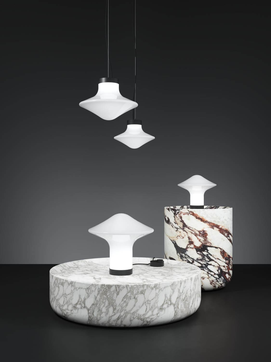 Spider Table Lamp | Metal & Glass | Black, Grey, or White Shade