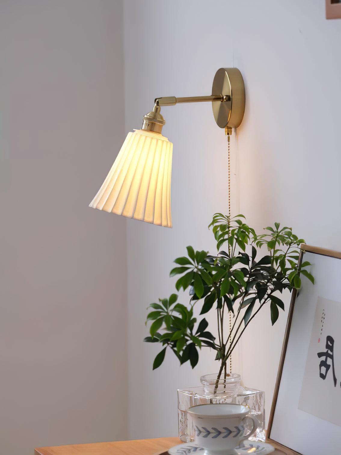 Trumpet Wall Light | Ceramic & Brass | Set of 2