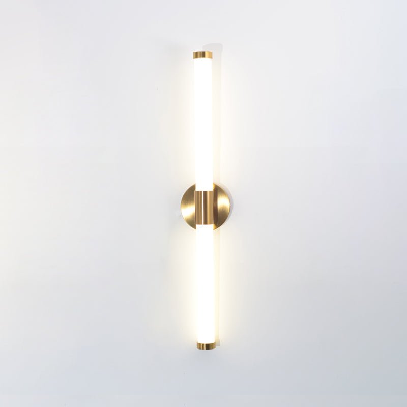 Tubo Linear LED Wall Lamp | Metal & Acrylic | Gold & White | Set of 2