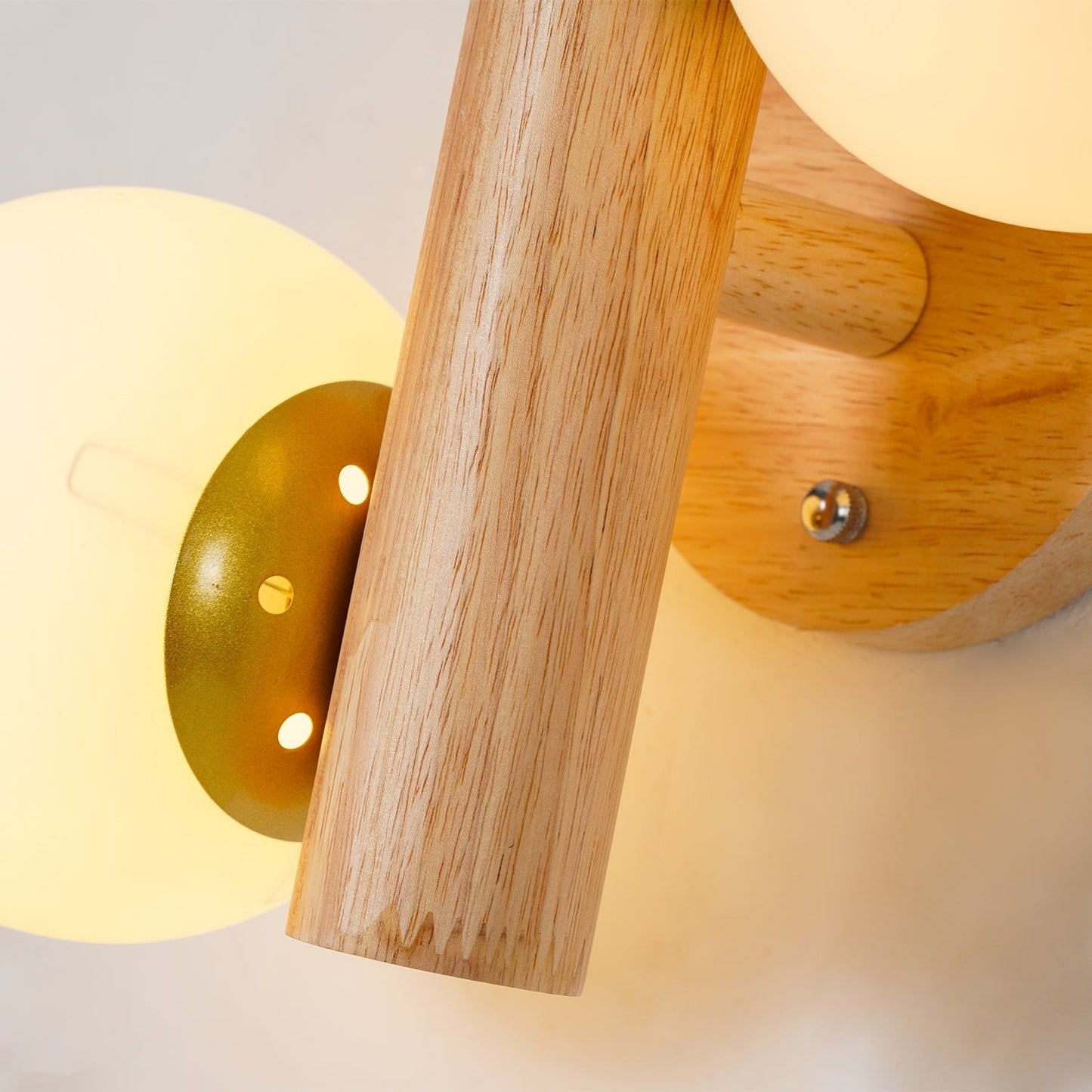Tupelo Double Wall Sconce | Wood & Glass | Set of 2