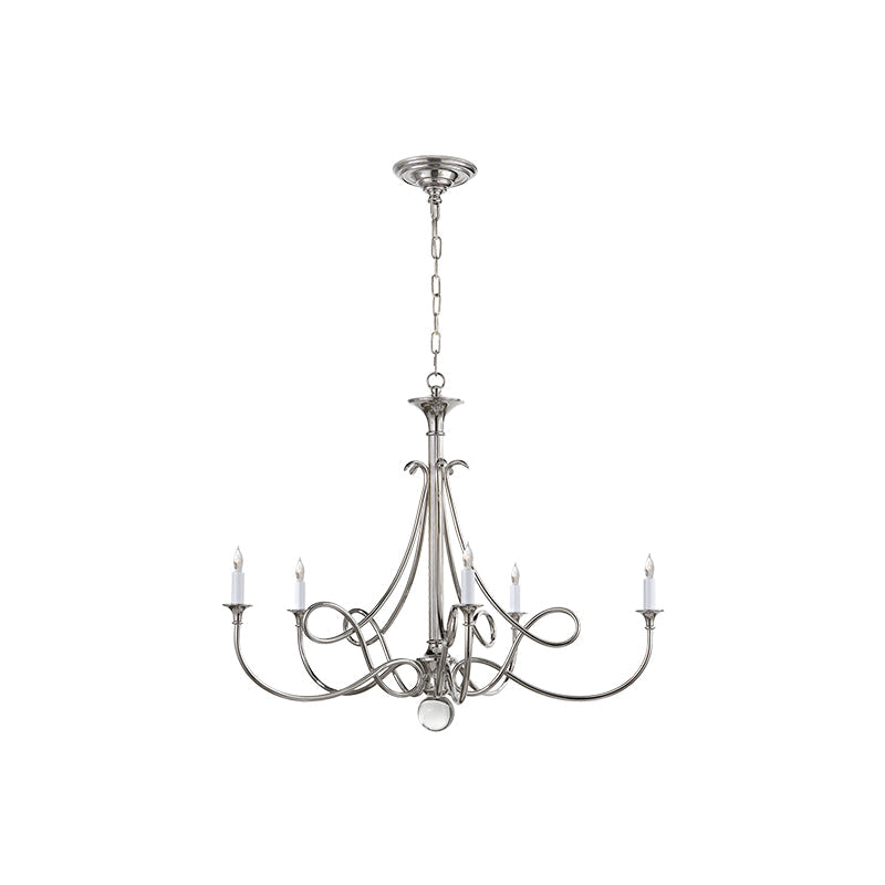 Twist Chandelier | Antique Brass & Crystal | 5-Light