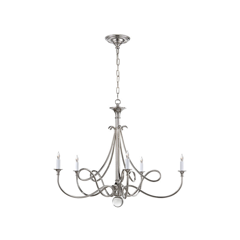 Twist Chandelier | Antique Brass & Crystal | 5-Light