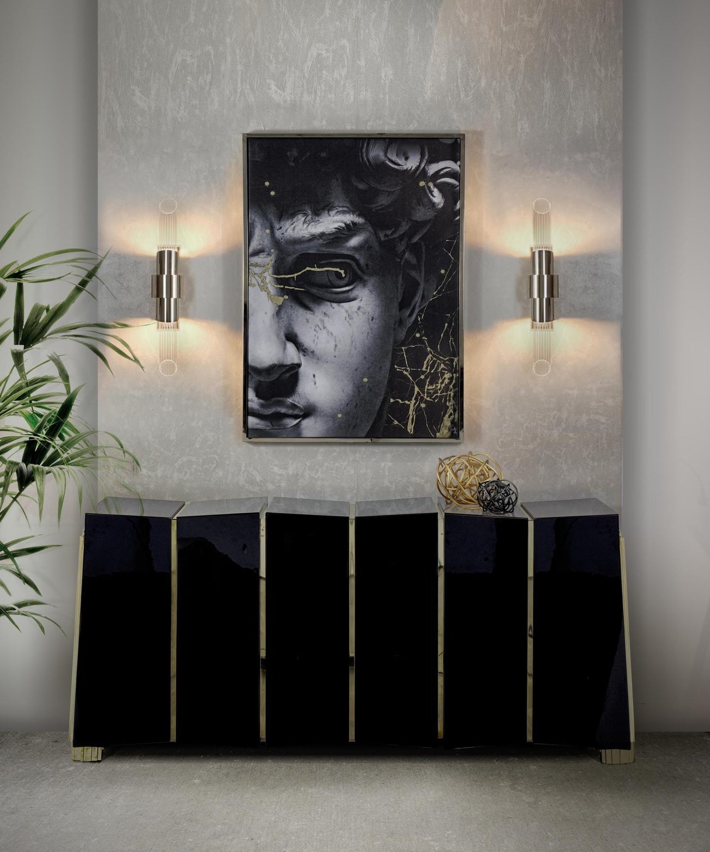 Tycho Wall Lamp | Electroplated Gold & Crystal | Set of 2