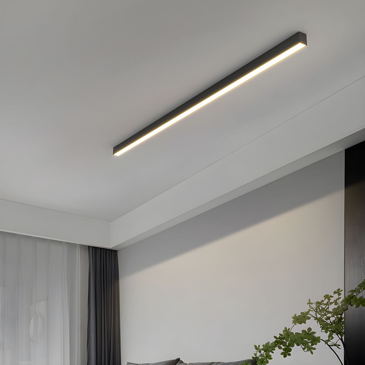 Linear Ceiling Light | Ultra Slim Metal & Acrylic | Multiple Sizes Available
