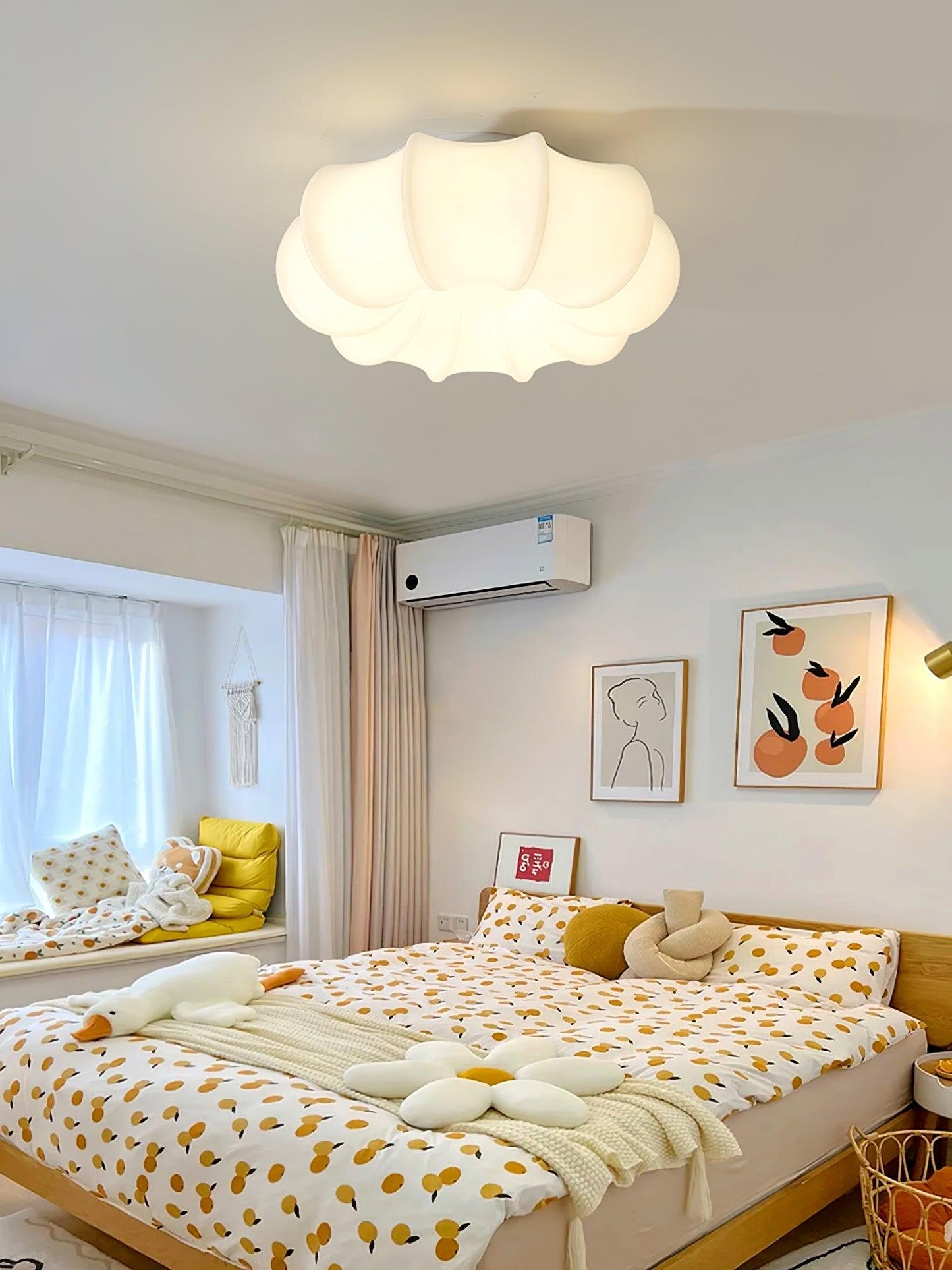 Umbrella Ceiling Lamp | White Metal & Acrylic | 45cm Diameter