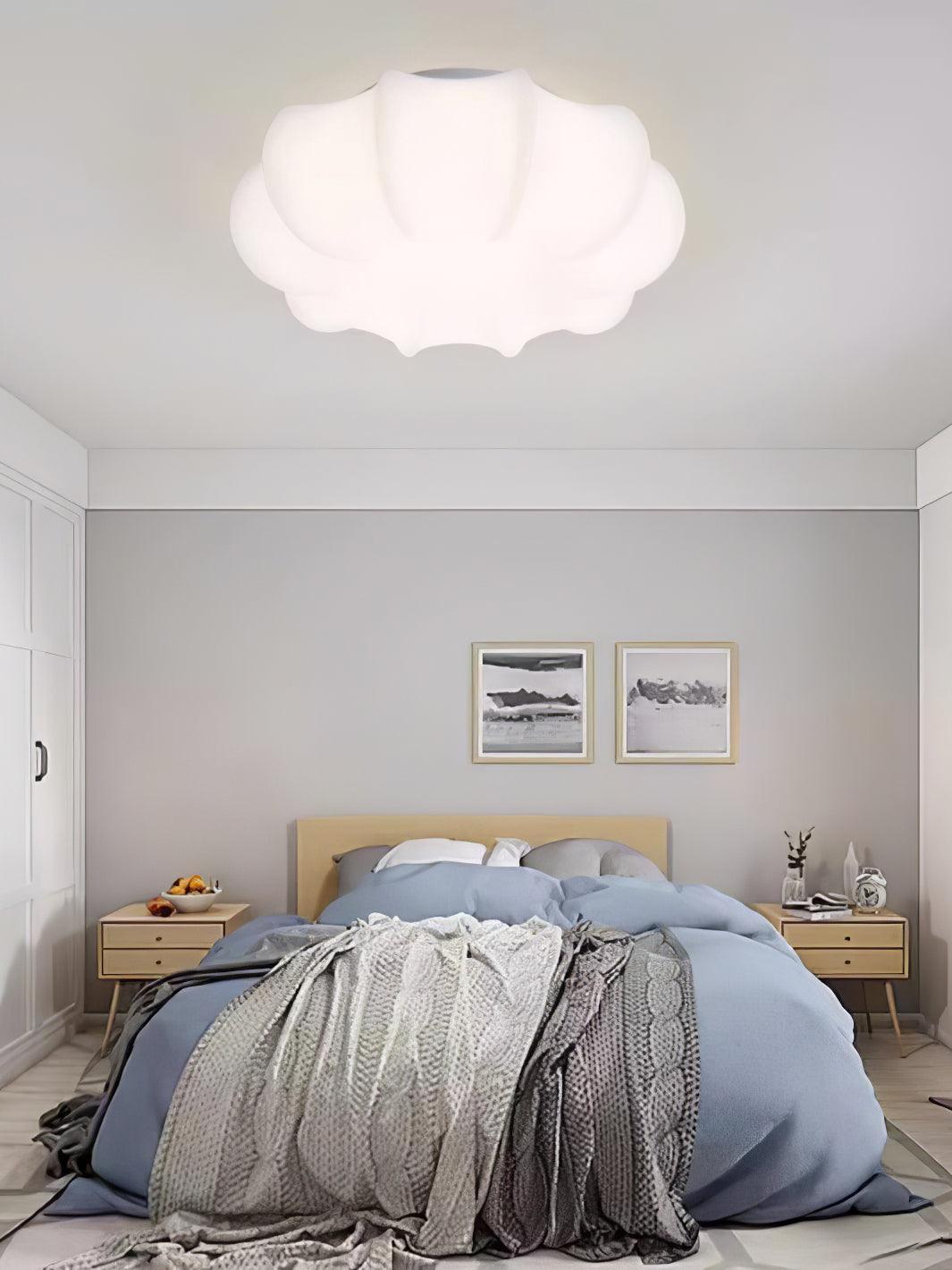 Umbrella Ceiling Lamp | White Metal & Acrylic | 45cm Diameter