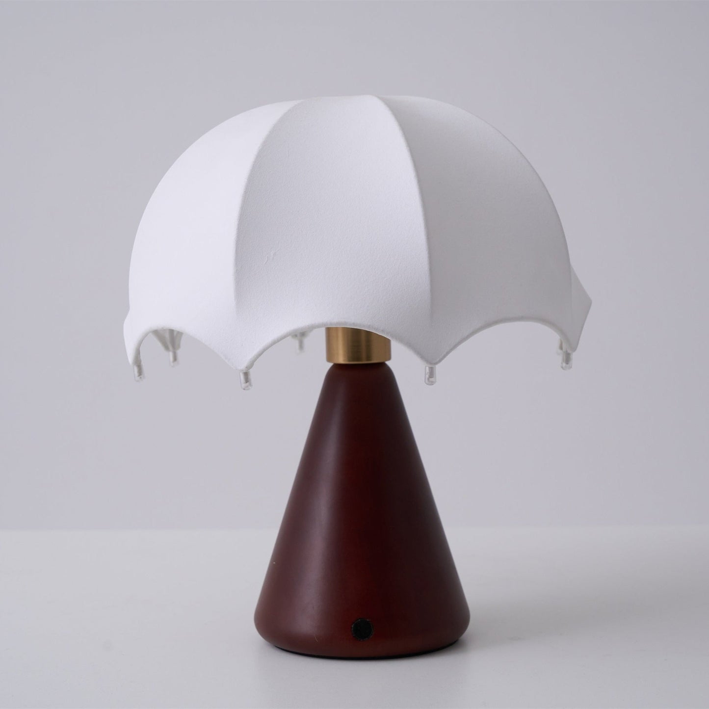 Silk Table Lamp | Rechargeable LED | White Shade & Walnut Base