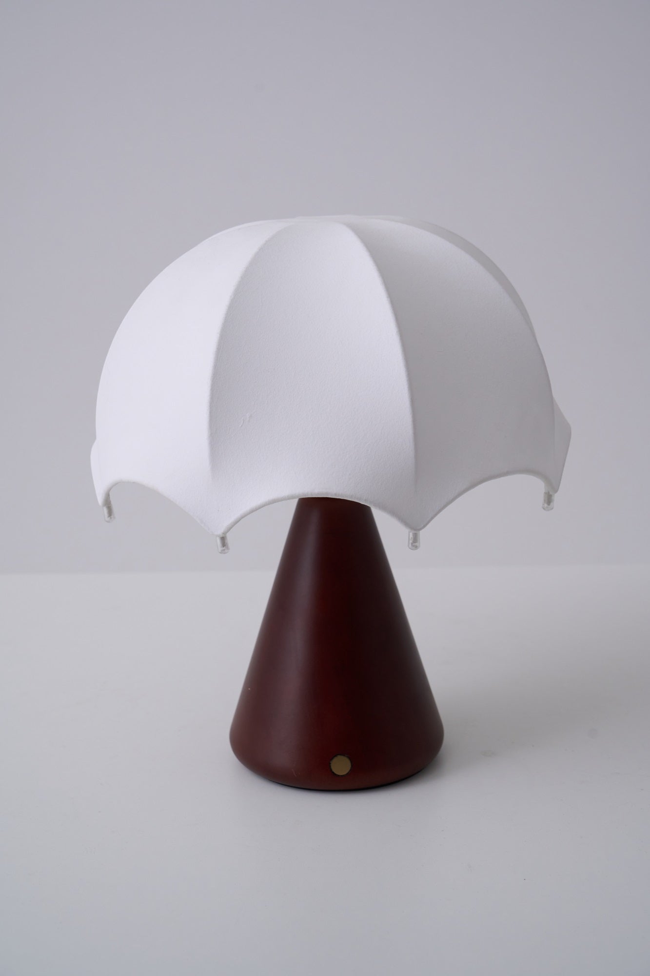 Silk Table Lamp | Rechargeable LED | White Shade & Walnut Base