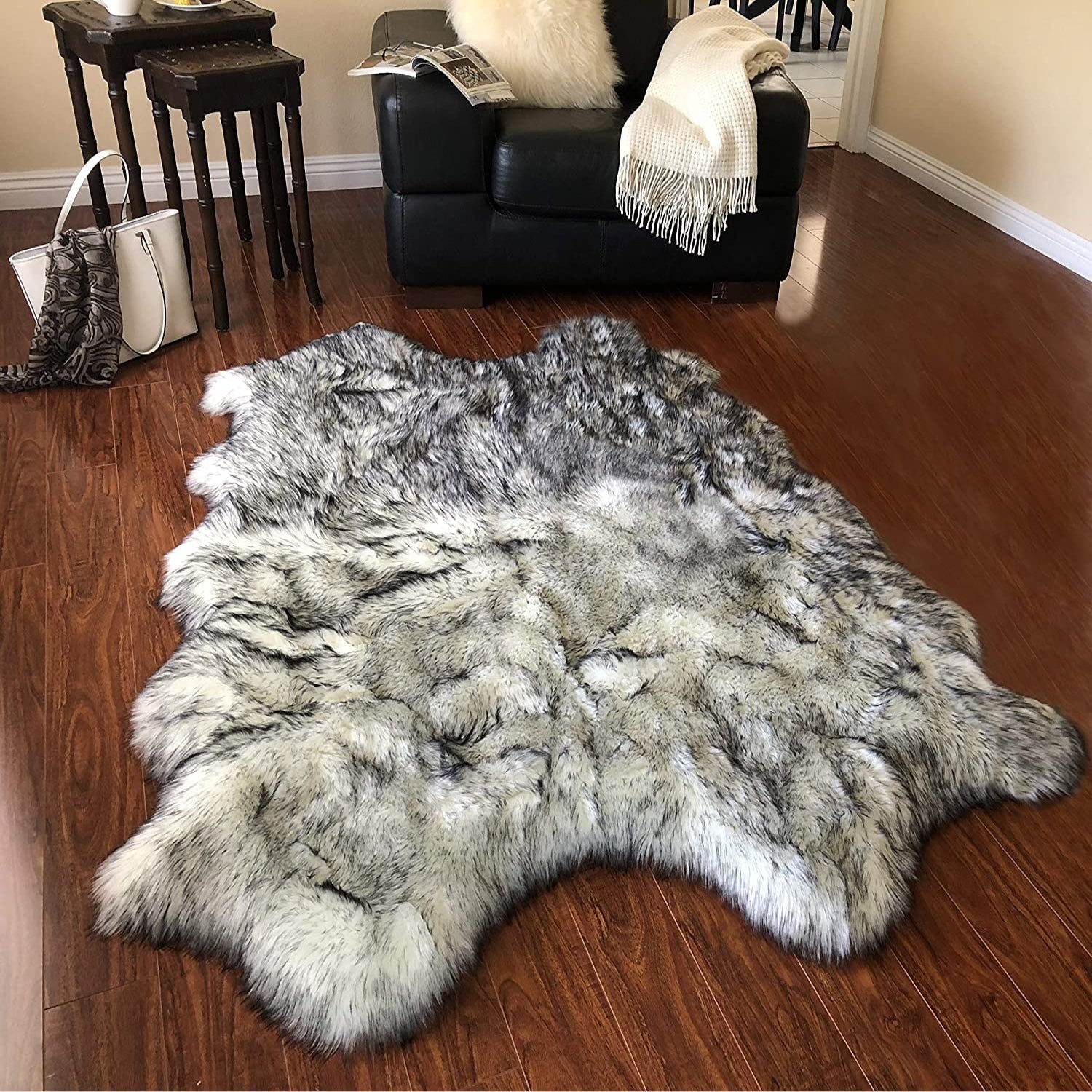 Sheep Fur Area Rug | Extra Fluffy | Quad Size