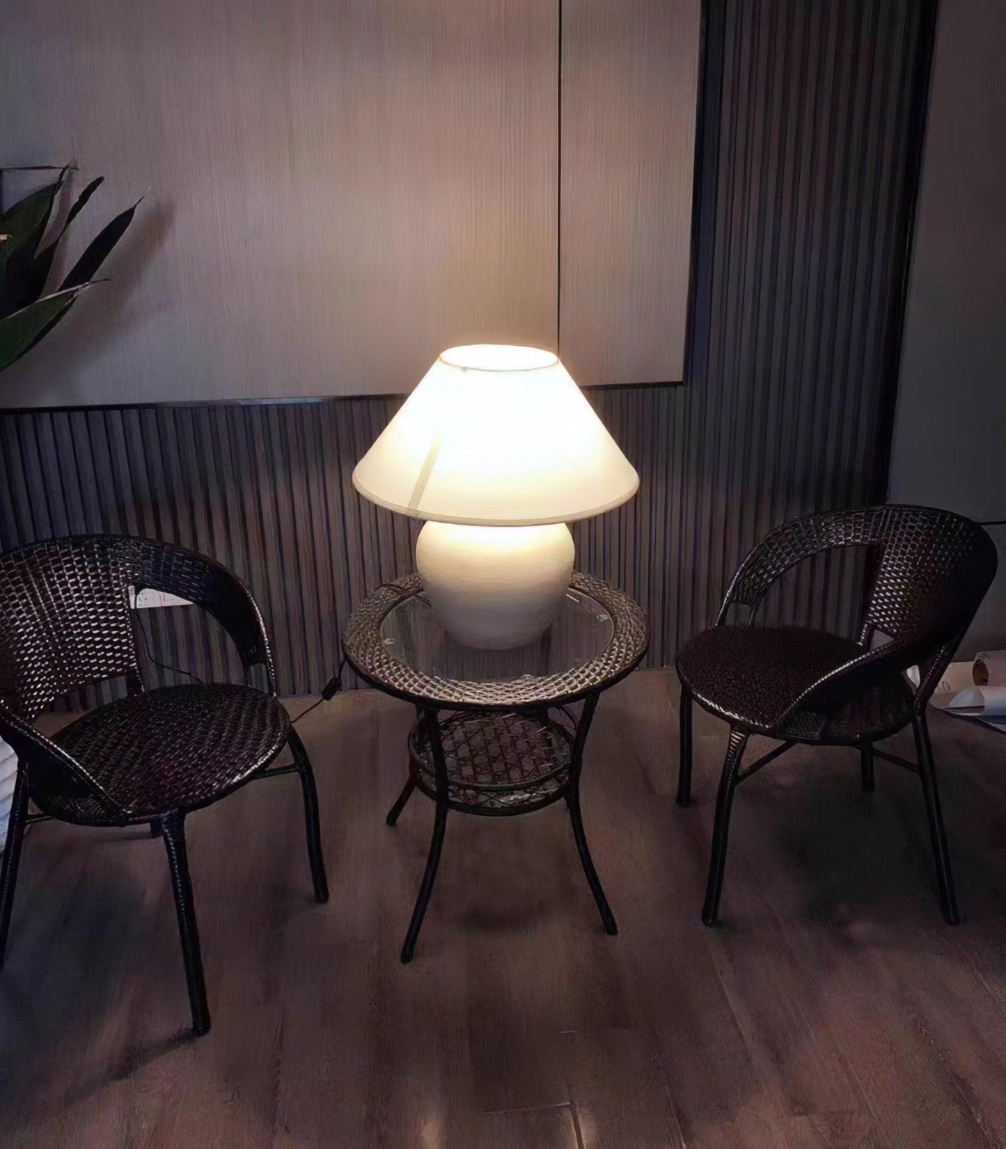 Upsala Ekeby Table Lamp | Handcrafted Ceramic & Metal | Beige with White Shade