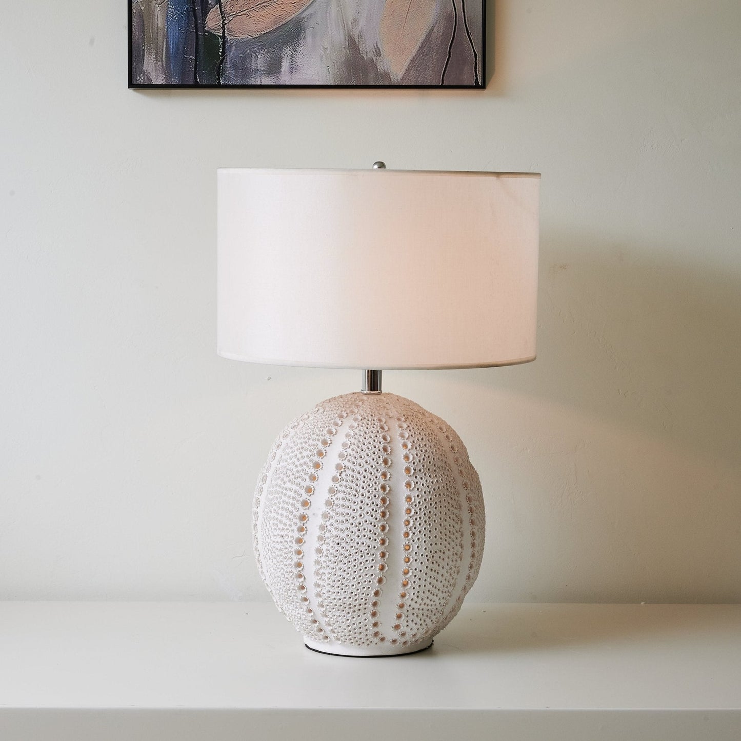 Ceramic Table Lamp | Soft White Finish | 60cm Height