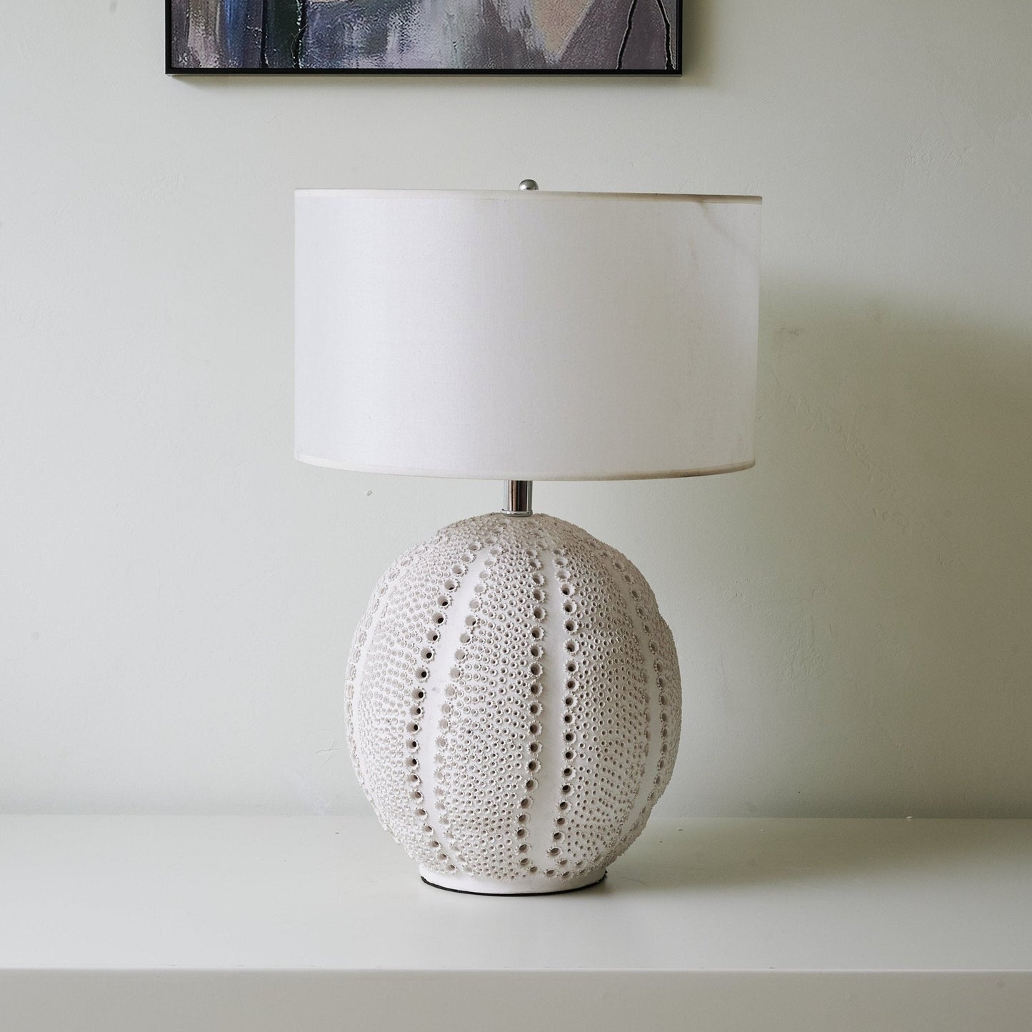Ceramic Table Lamp | Soft White Finish | 60cm Height