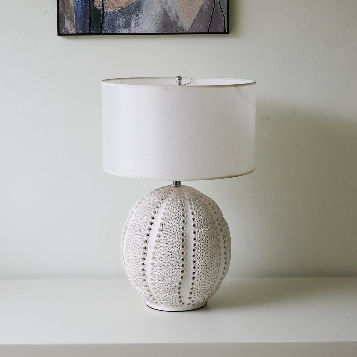 Ceramic Table Lamp | Soft White Finish | 60cm Height