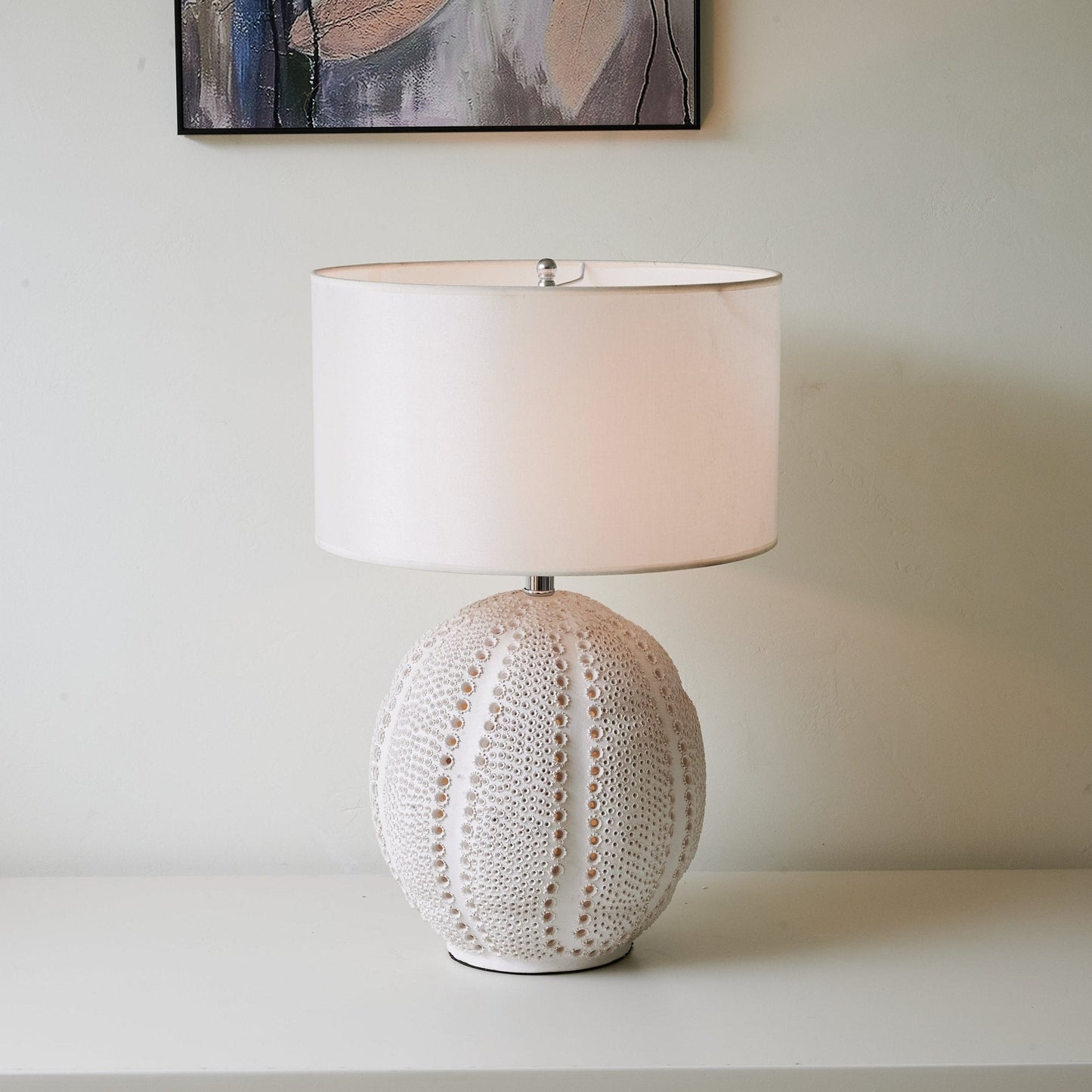 Ceramic Table Lamp | Soft White Finish | 60cm Height