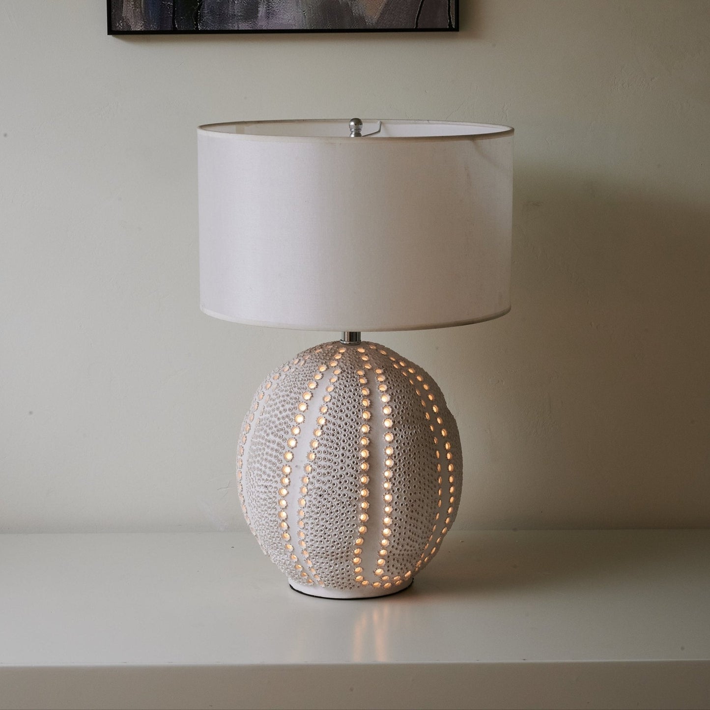 Ceramic Table Lamp | Soft White Finish | 60cm Height