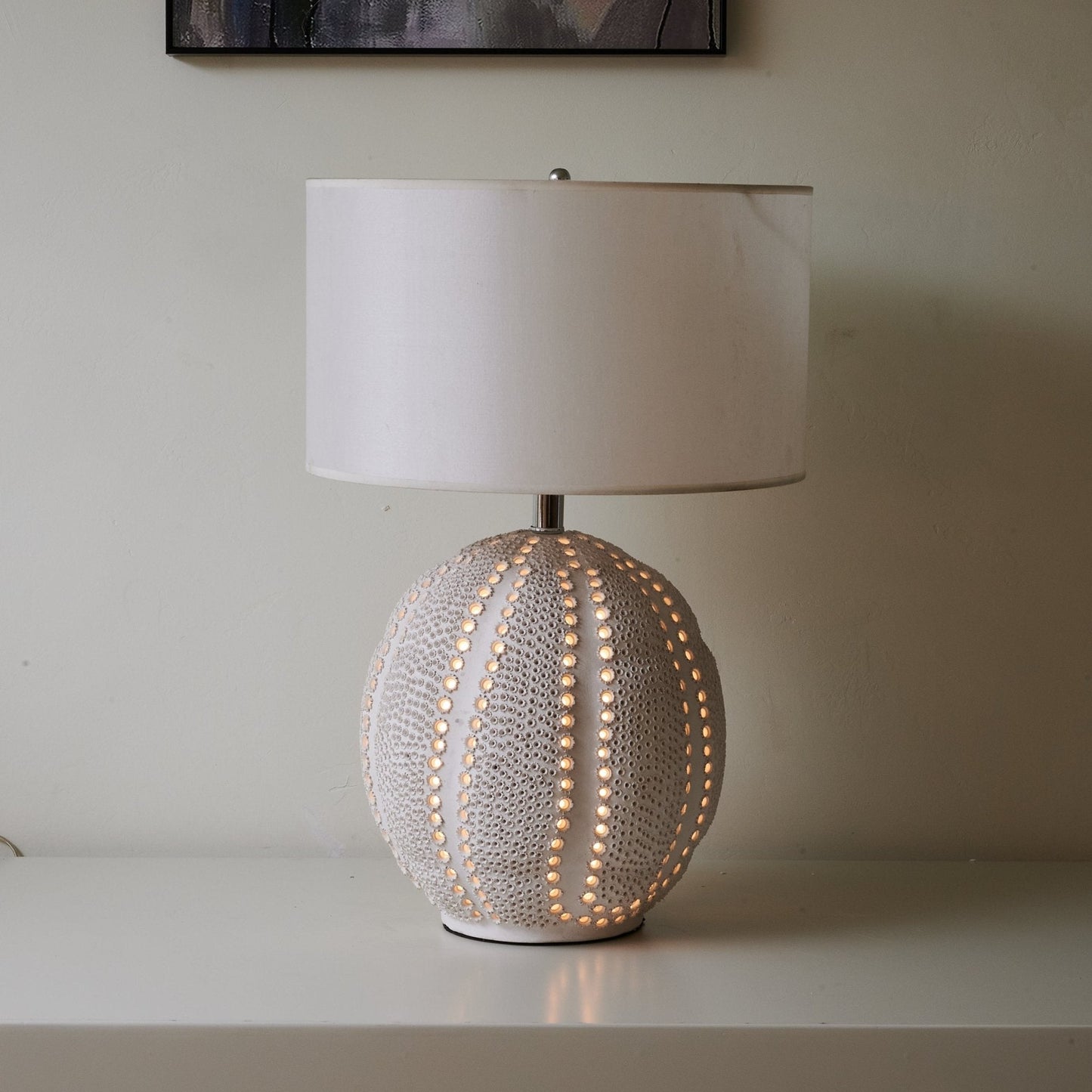 Ceramic Table Lamp | Soft White Finish | 60cm Height