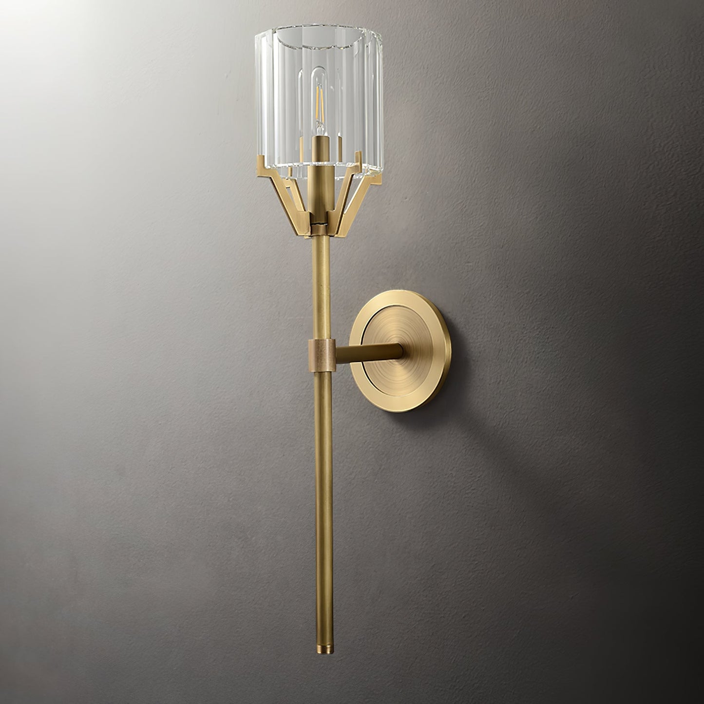 Valdampierre Wall Sconce | Heavy Cut Crystal & Heritage Brass | Indoor Lighting