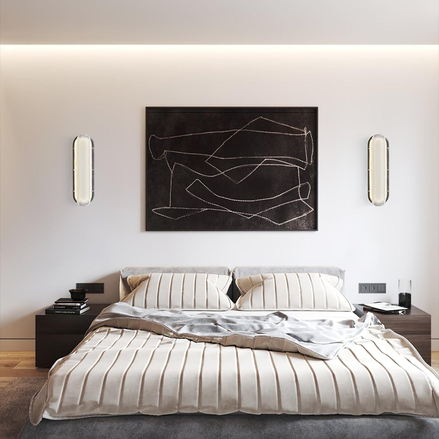 Vale Wall Lamp Set | Metal & Glass | Black Finish