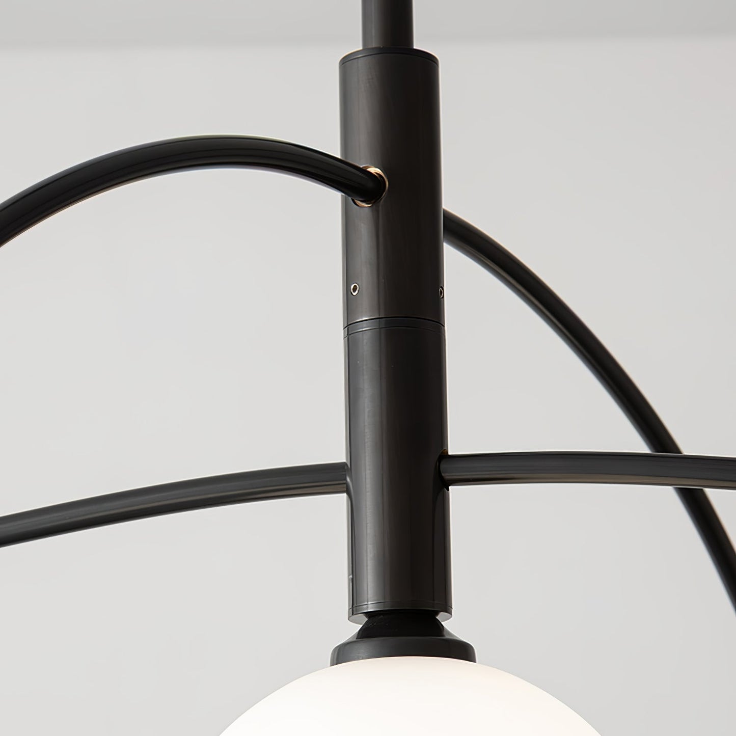 Valentina Arc Chandelier | Wrought Iron, Glass & Wood | 5-Light