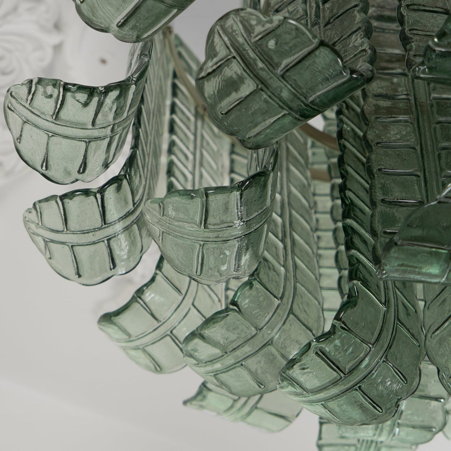 Murano Glass Ceiling Lamp | Hand-Crafted | Green Shade | 52cm Diameter