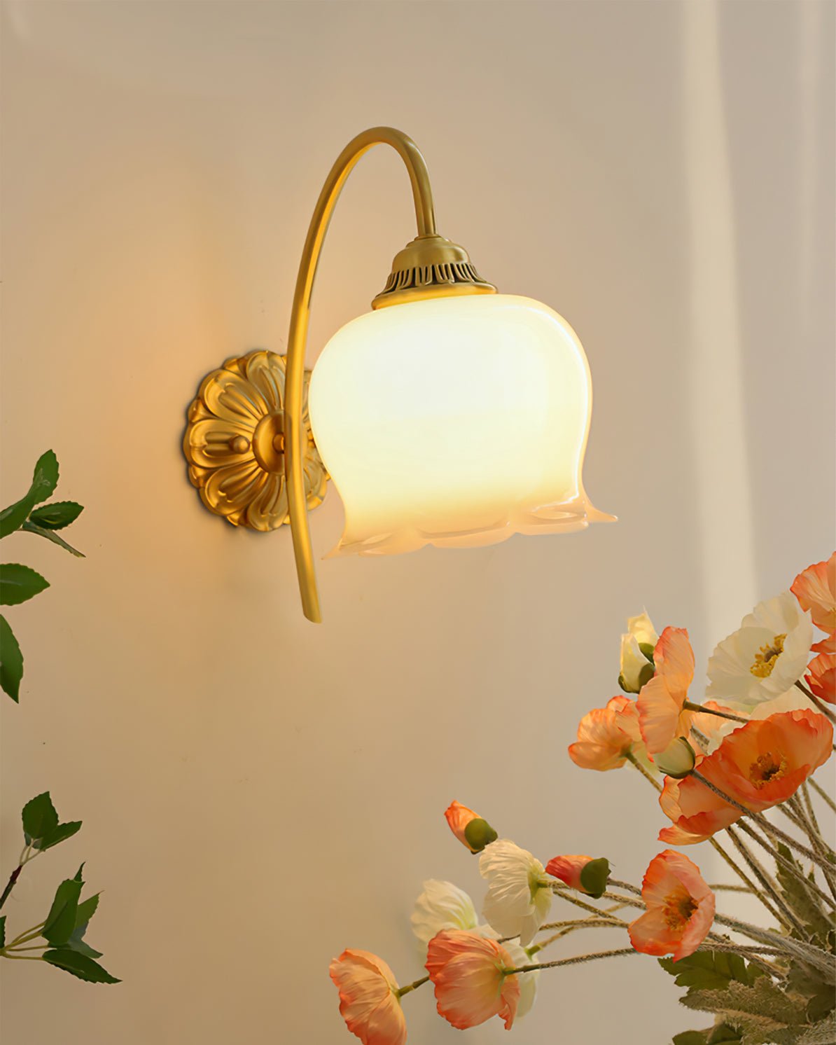 Valley Flower Wall Lamp | Solid Brass & Resin | Set of 2