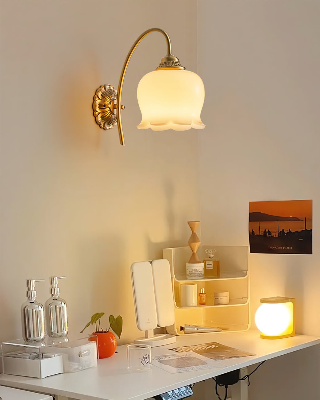Valley Flower Wall Lamp | Solid Brass & Resin | Set of 2