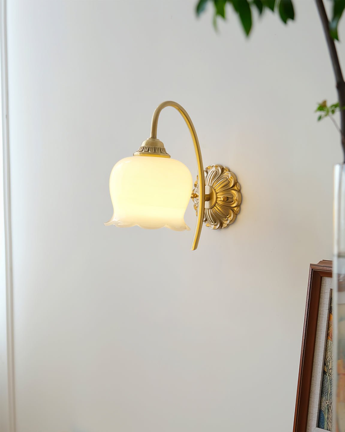 Valley Flower Wall Lamp | Solid Brass & Resin | Set of 2