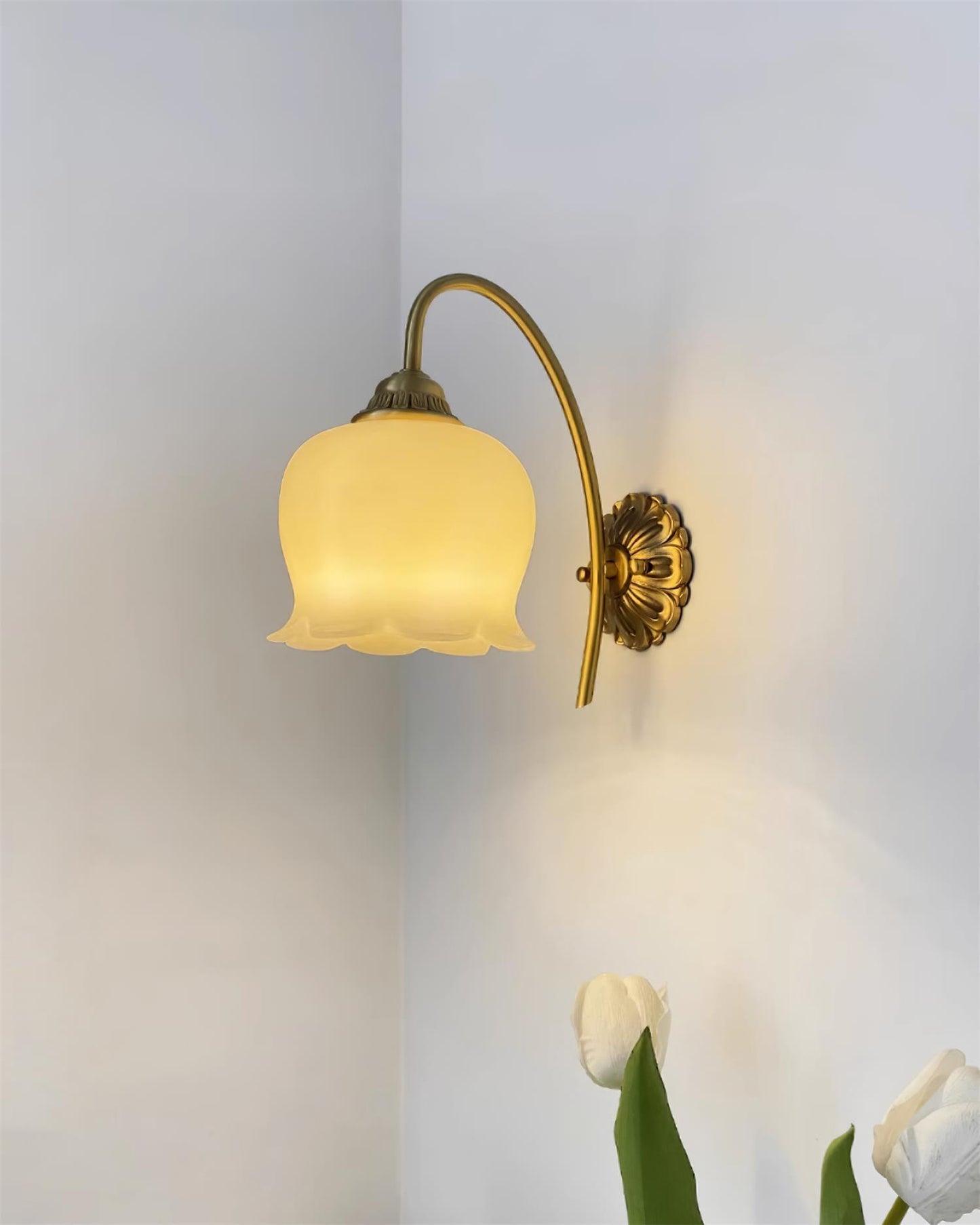 Valley Flower Wall Lamp | Solid Brass & Resin | Set of 2