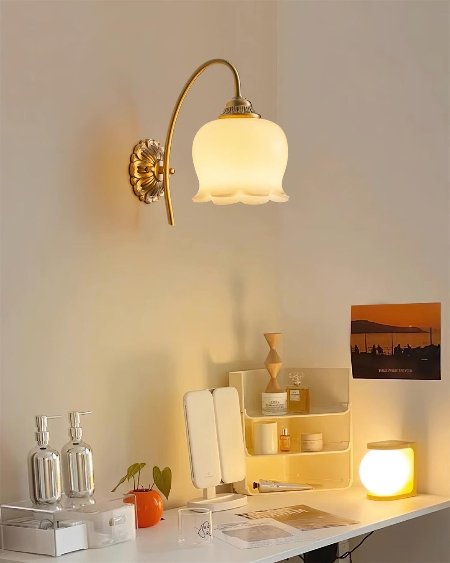 Valley Flower Wall Lamp | Solid Brass & Resin | Set of 2