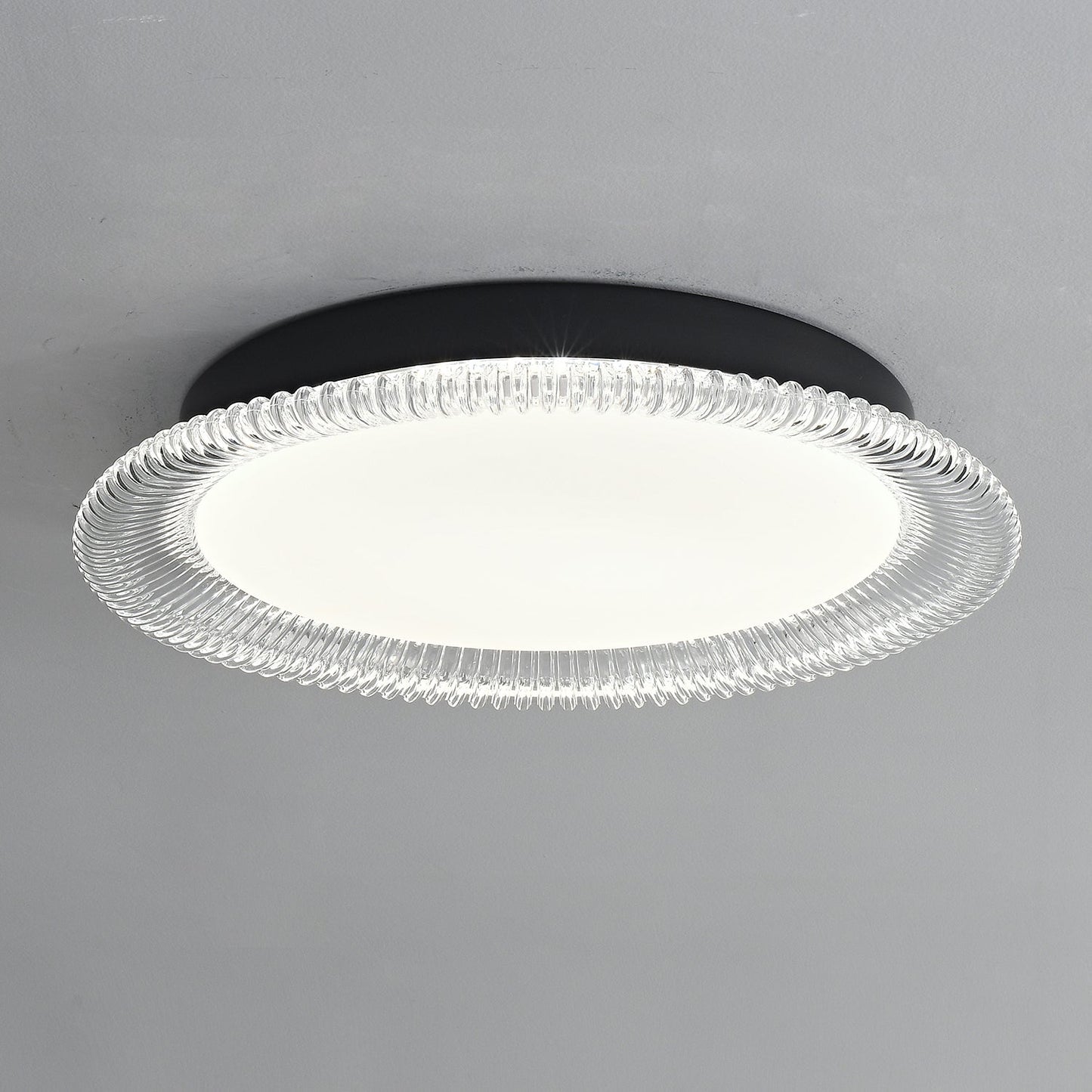 Vanguard Ceiling Light | Metal & Acrylic | Black Finish, 40cm/50cm Diameter