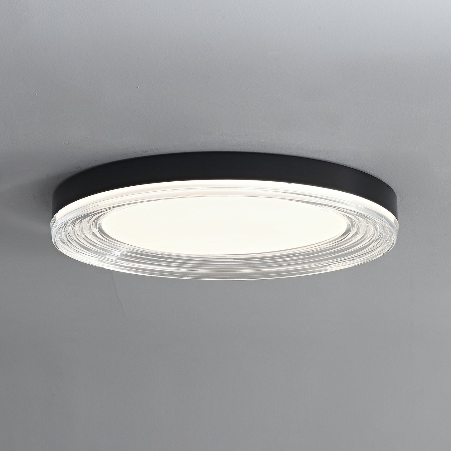 Vanguard Ceiling Light | Metal & Acrylic | Black Finish, 40cm/50cm Diameter