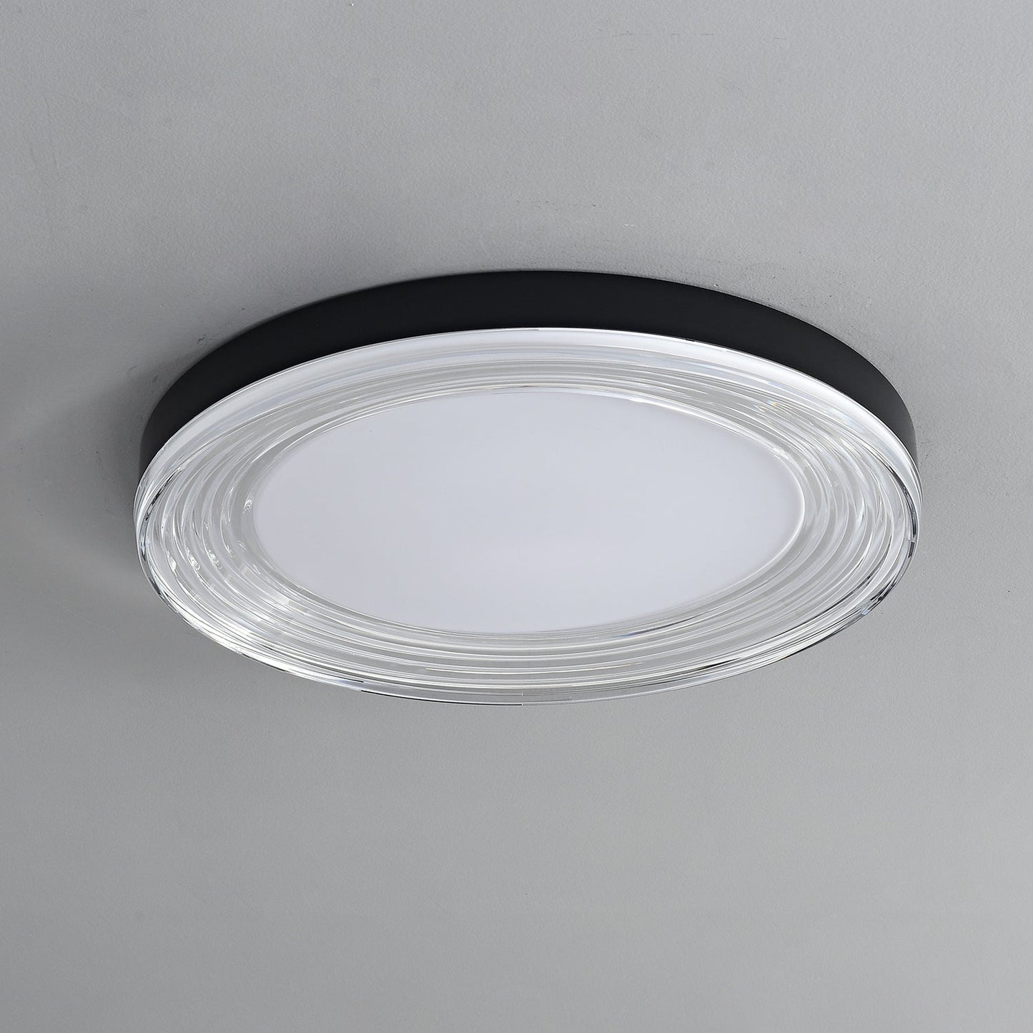 Vanguard Ceiling Light | Metal & Acrylic | Black Finish, 40cm/50cm Diameter