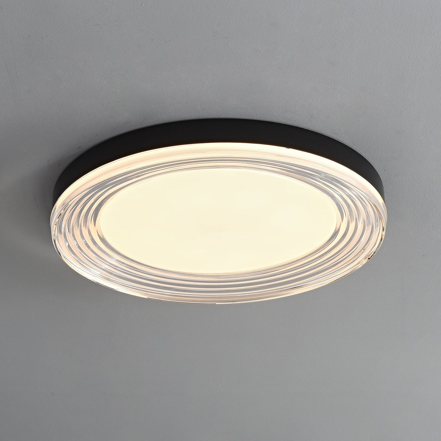 Vanguard Ceiling Light | Metal & Acrylic | Black Finish, 40cm/50cm Diameter