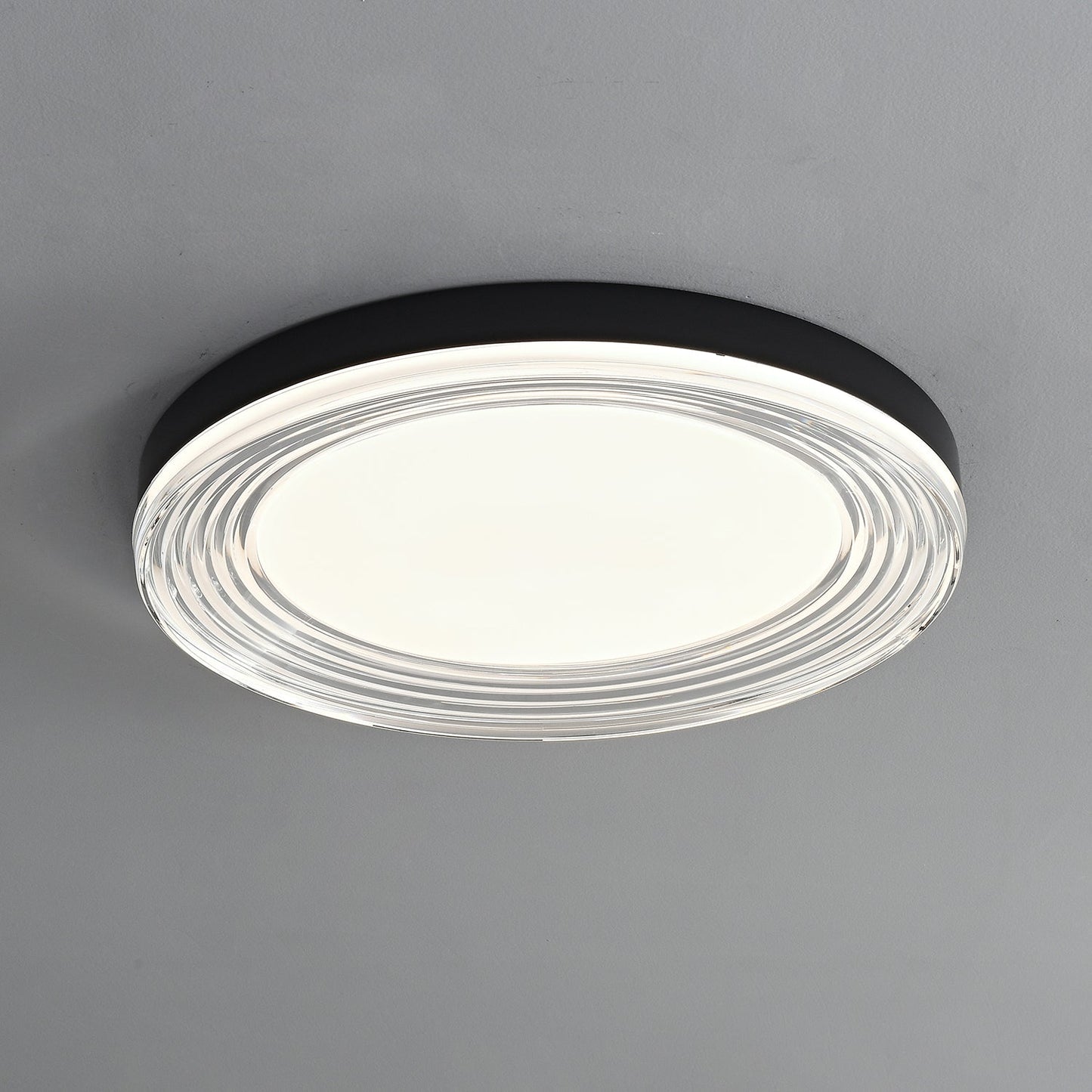 Vanguard Ceiling Light | Metal & Acrylic | Black Finish, 40cm/50cm Diameter