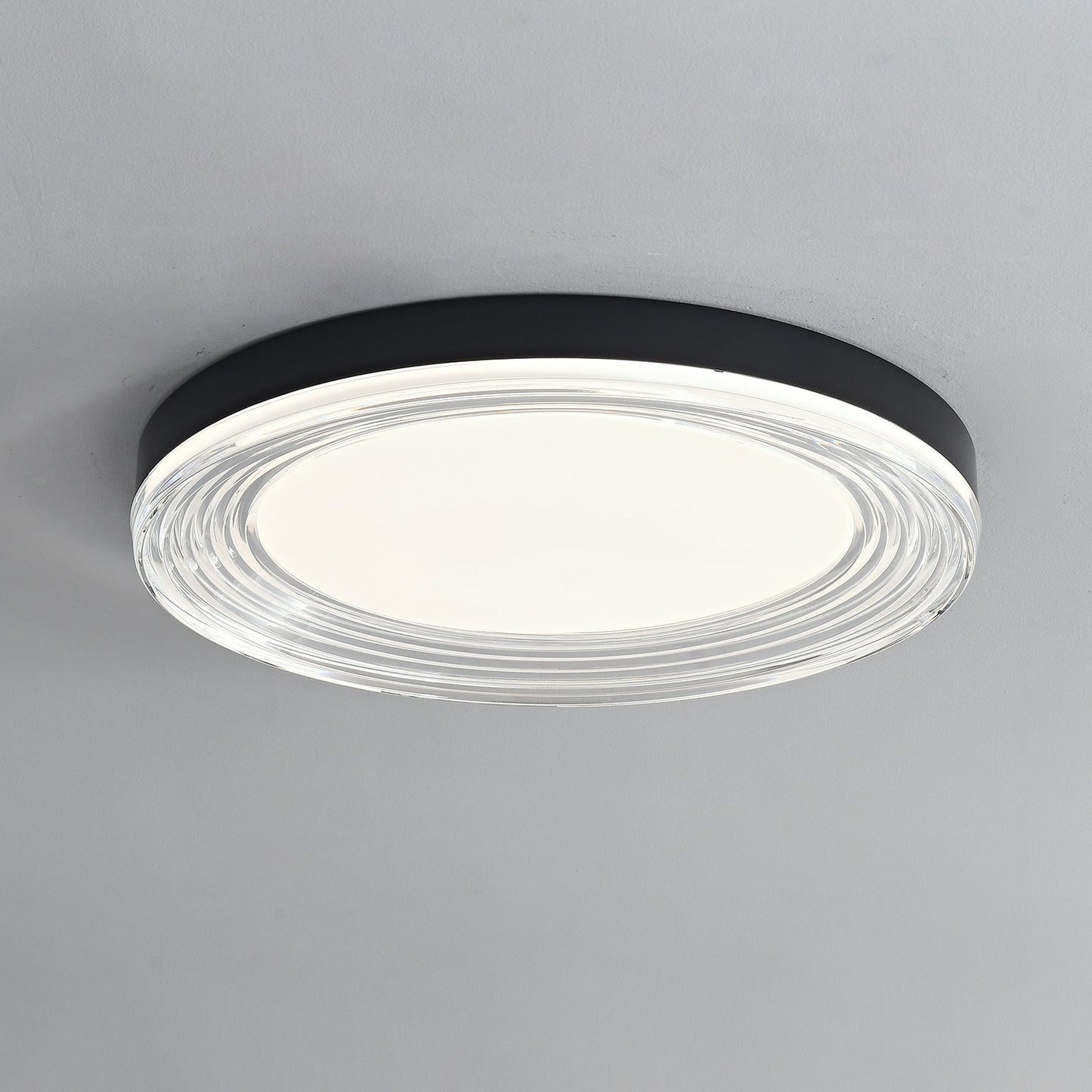 Vanguard Ceiling Light | Metal & Acrylic | Black Finish, 40cm/50cm Diameter