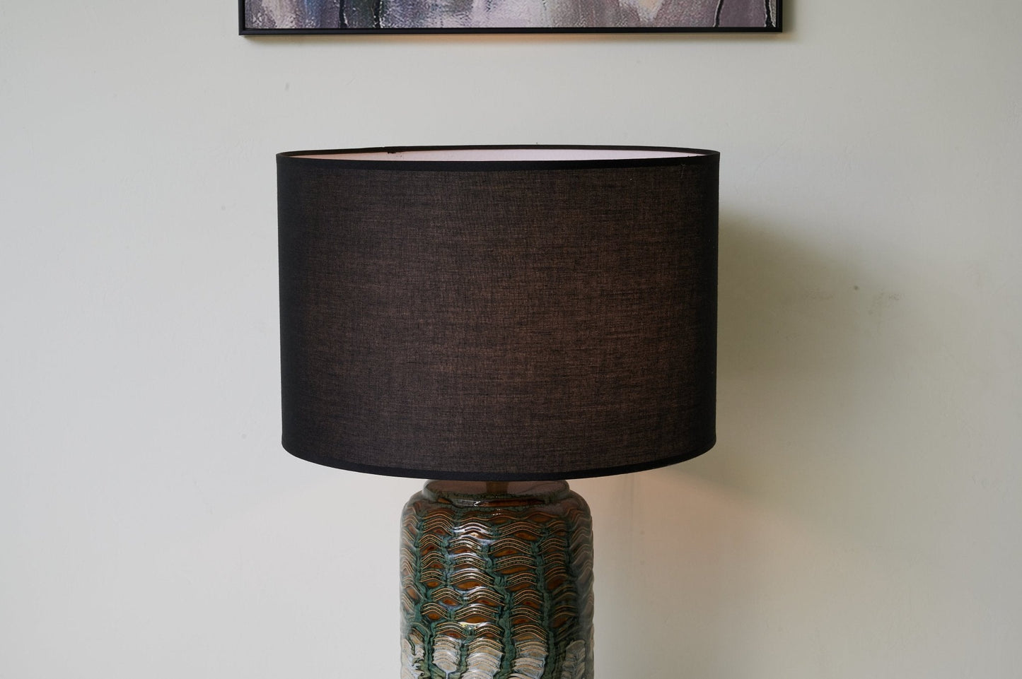 Ceramic Table Lamp | Hand-Glazed Green Design | 62cm Height