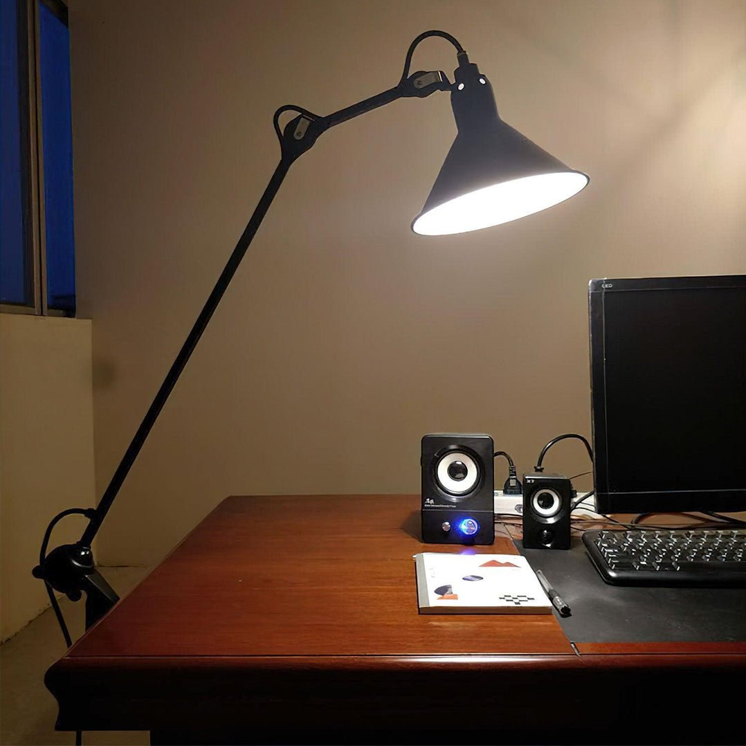 Versa Glide Table Lamp | Matte Black Metal | Adjustable Shade
