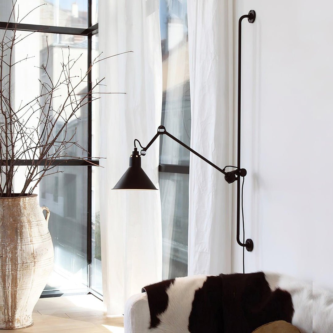 Wall Light | Matte Black Metal | Adjustable Arm